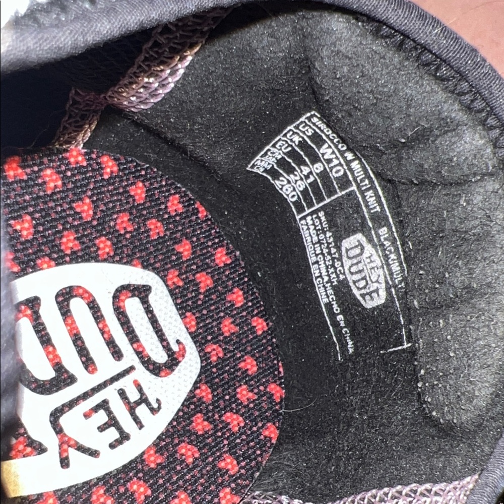 Hey Dude Women's Gray & Black Knit Slip-On Sneakers - Picture 2 of 6